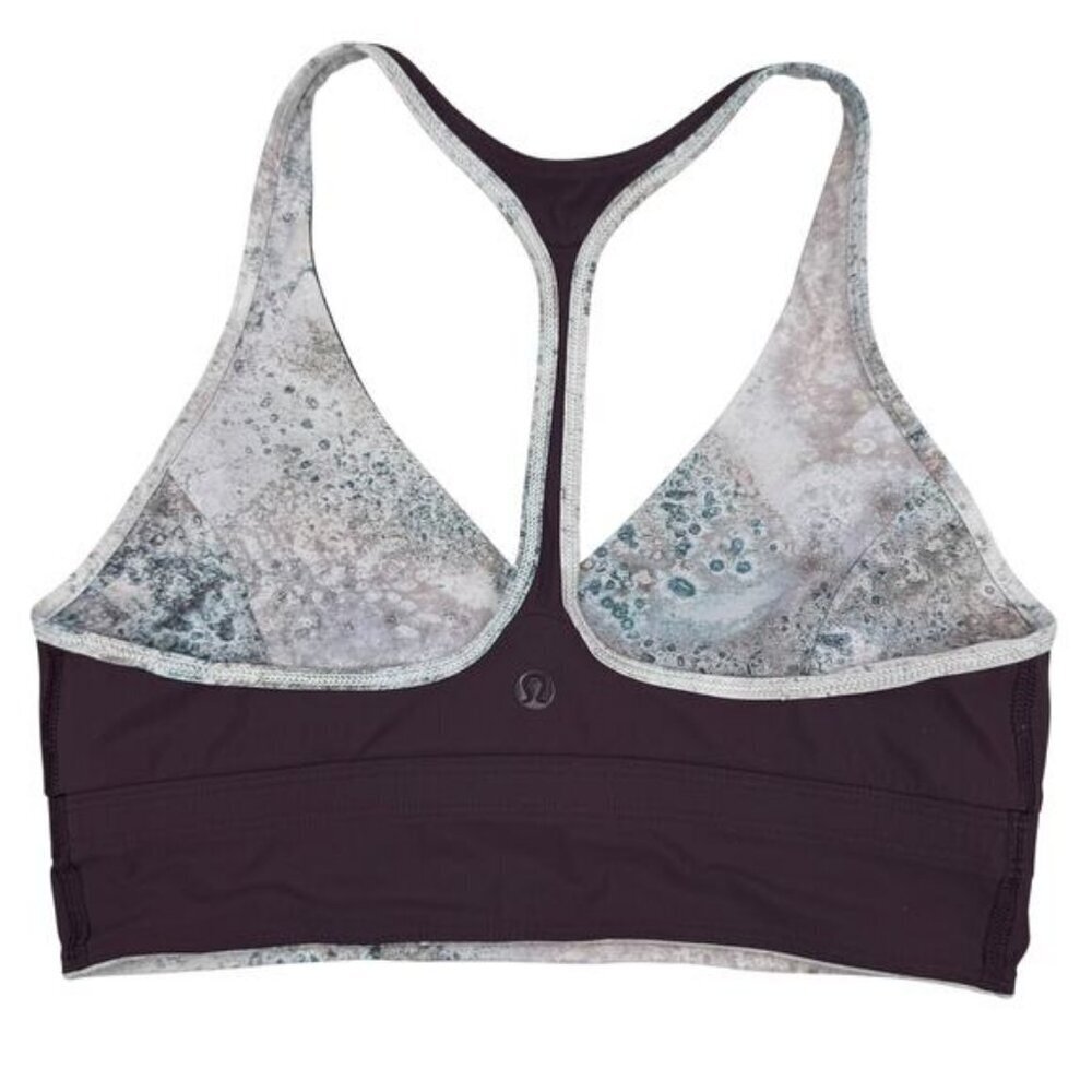 LULULEMON Retreat Reversible Sports Bra Swim Sz 4 Sugar Crush Multi Black Cherry - Picture 7 of 8